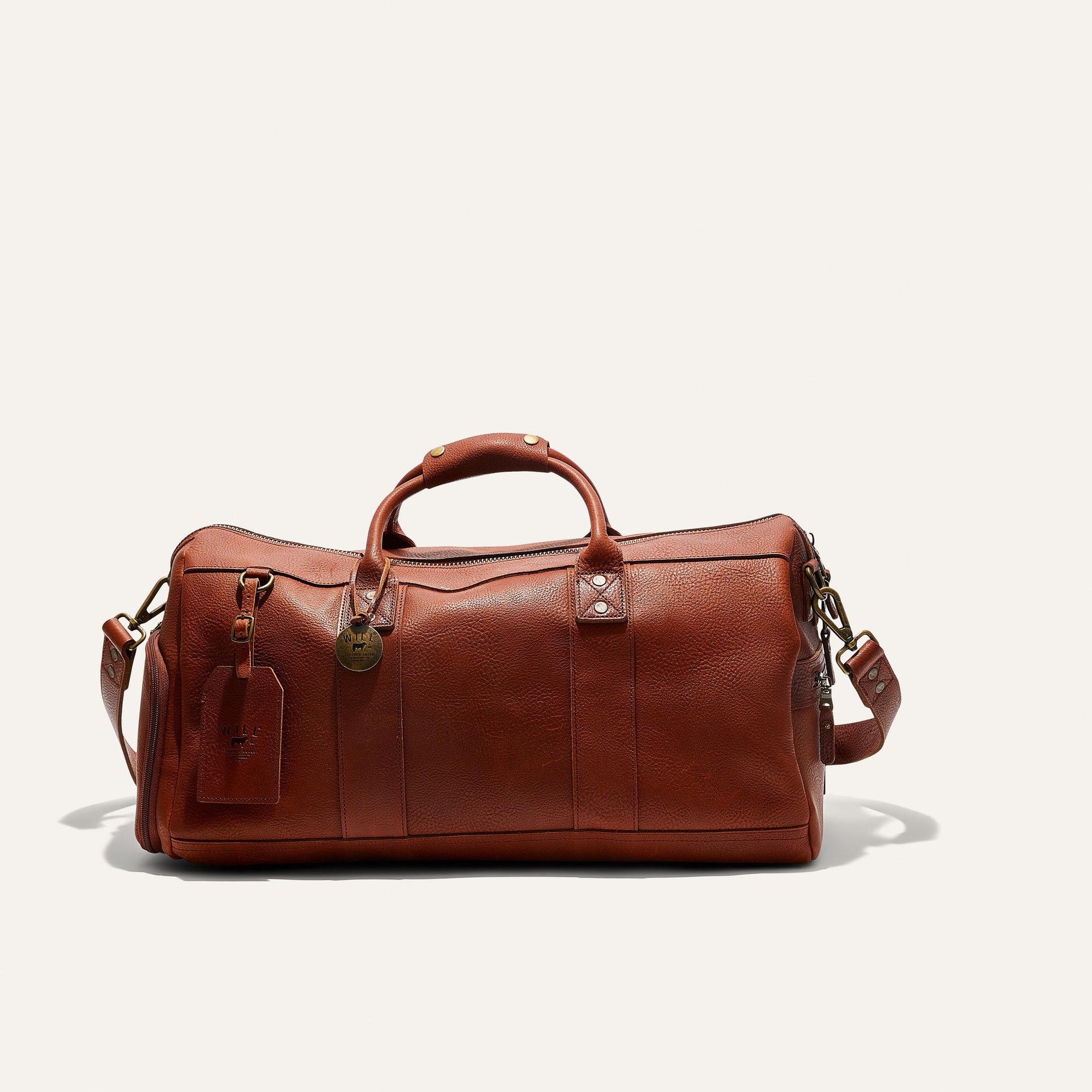 Atticus Leather Shoe Duffle in Cognac by Will Leather Goods