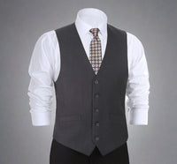 Super 140s Wool Waistcoat in Charcoal (Regular and Long Available) by Renoir