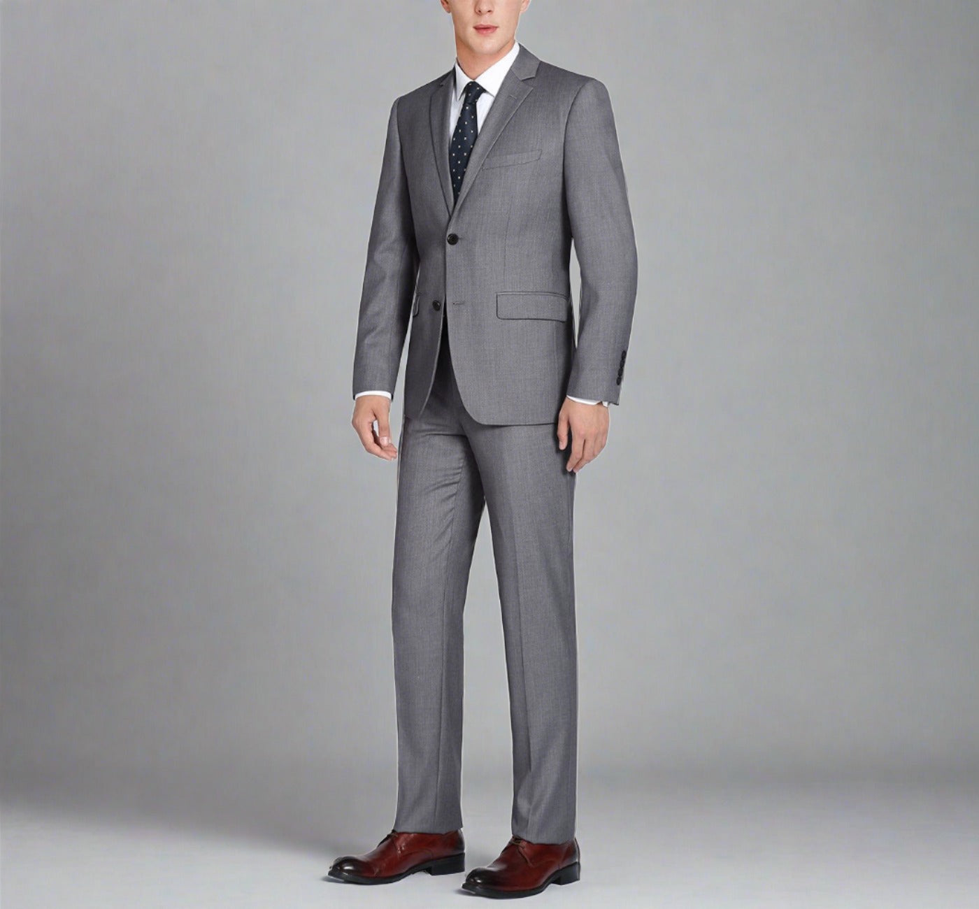 Super 140s Wool 2-Button SLIM FIT Suit in Dark Grey (Short, Regular, and Long Available) by Renoir