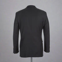 Super 150s Wool 2-Button Half-Canvas CLASSIC FIT Suit in Black (Short, Regular, and Long Available) by Rivelino