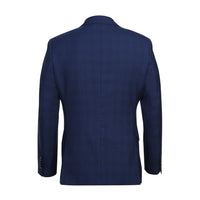 Wool Stretch Single Breasted SLIM FIT Suit in Midnight Blue Check (Short, Regular, and Long Available) by English Laundry