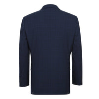 Stretch Performance 2-Button CLASSIC FIT Suit in Navy Check (Short, Regular, and Long Available) by Renoir