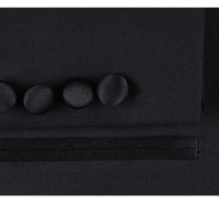 Super 140s Wool Satin Notched Lapel SLIM FIT Tuxedo in Black (Short, Regular, and Long Available) by Renoir