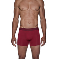 Boxer Brief w/ Fly in Burgundy Red by Wood Underwear