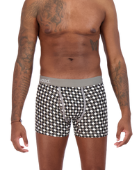 Boxer Brief w/ Fly in Black & White Dimension by Wood Underwear