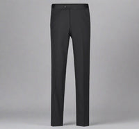 Super 140s Wool Satin Notched Lapel SLIM FIT Tuxedo in Black (Short, Regular, and Long Available) by Renoir