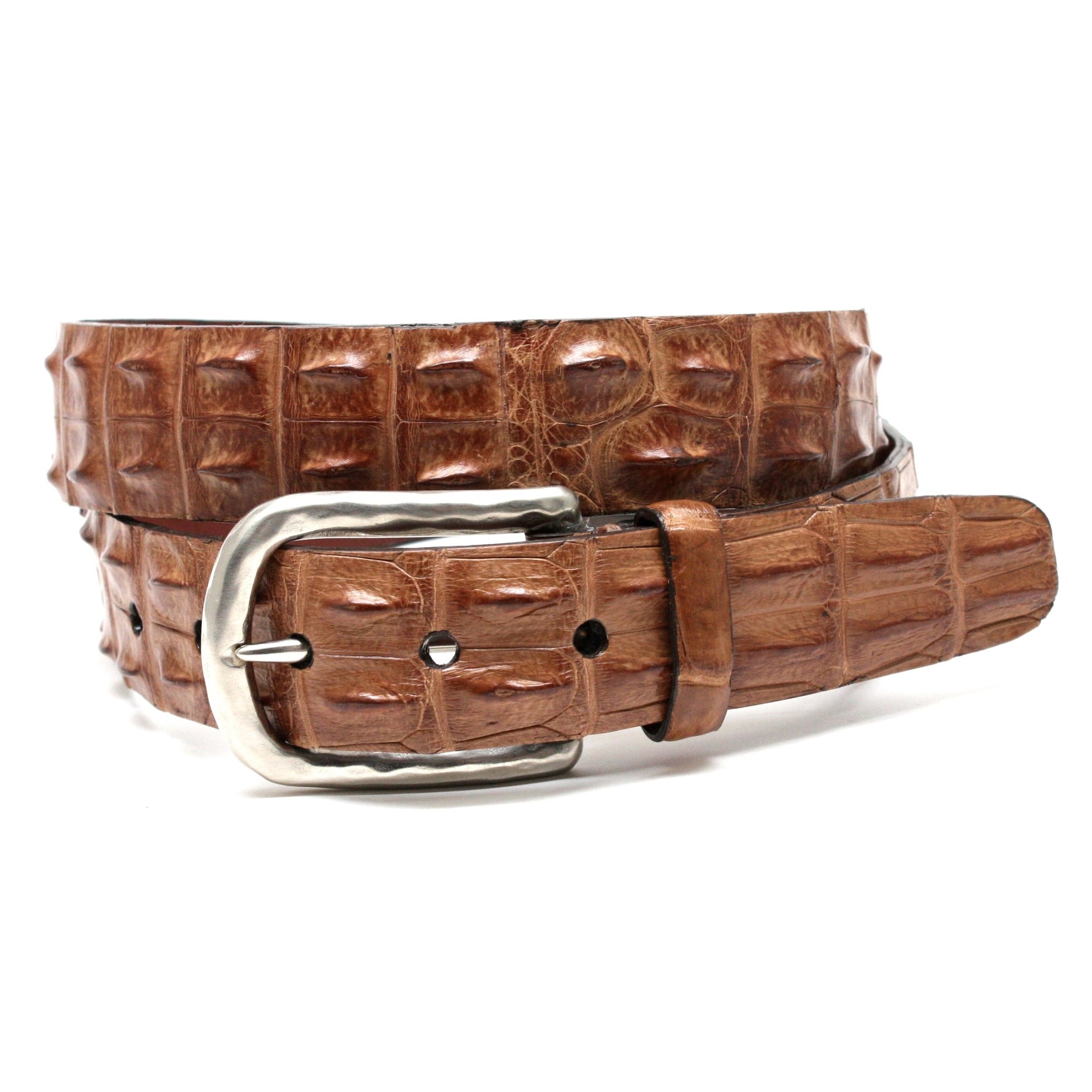Hornback Crocodile Belt in Saddle Tan by Torino Leather