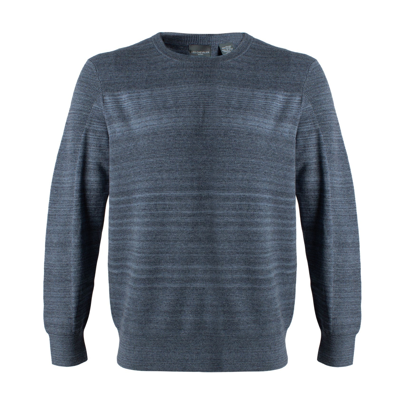 Space Dyed Cotton Crew Neck Sweater in Blue (Size Medium) by Leo Chevalier