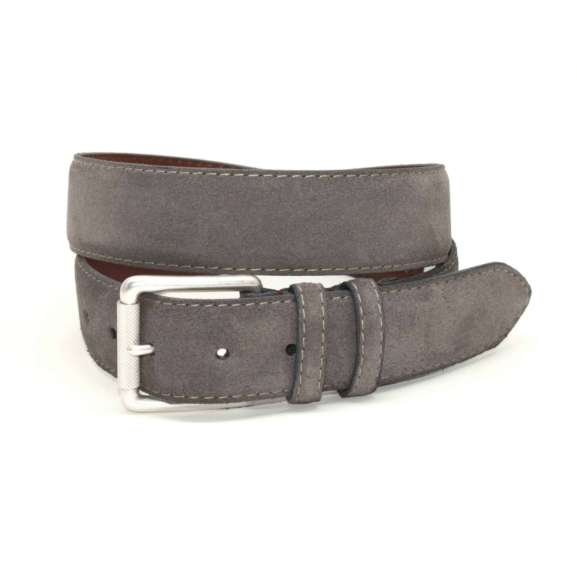 European Sueded Calfskin Belt in Slate Grey by Torino Leather