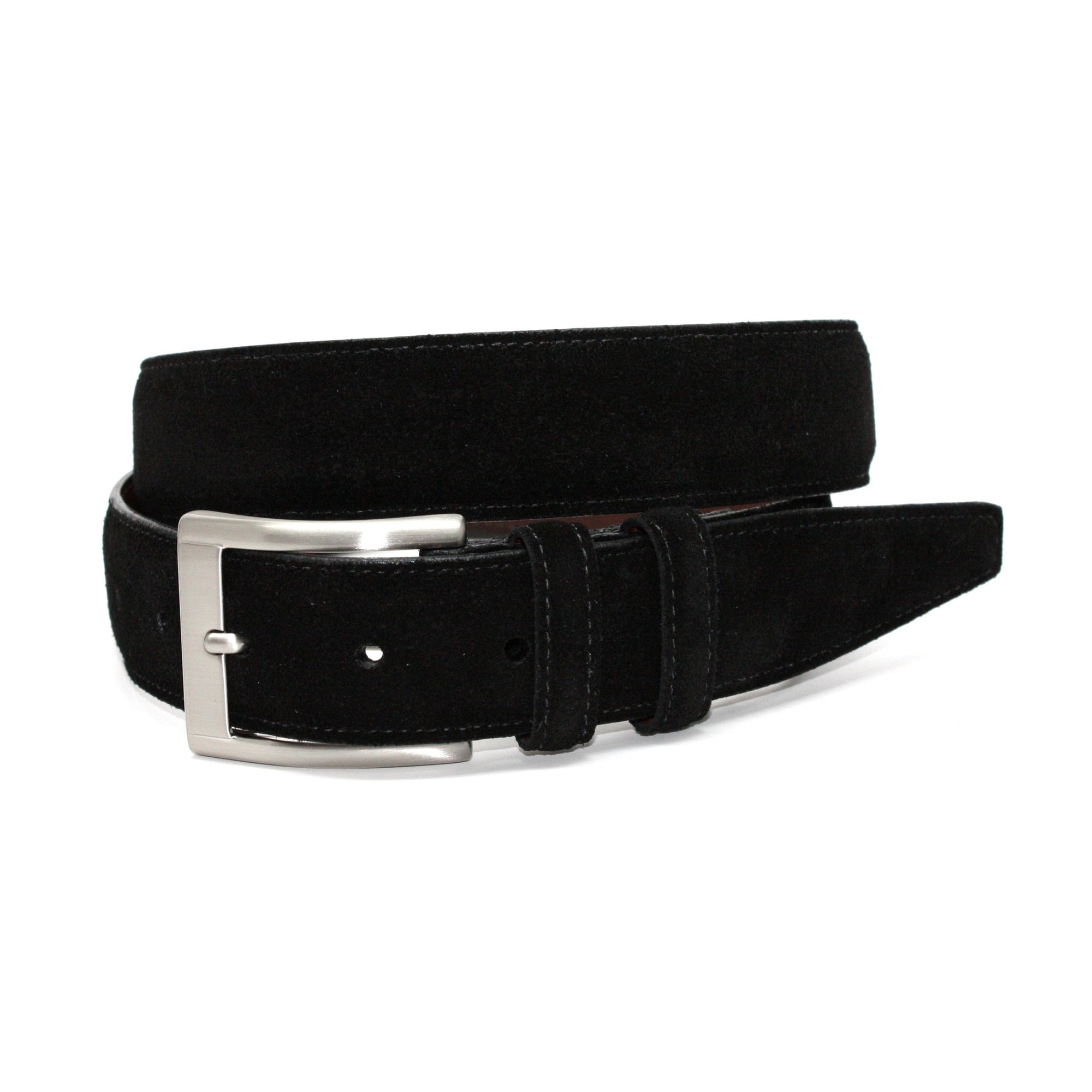 Italian Sueded Calfskin Belt in Black by Torino Leather