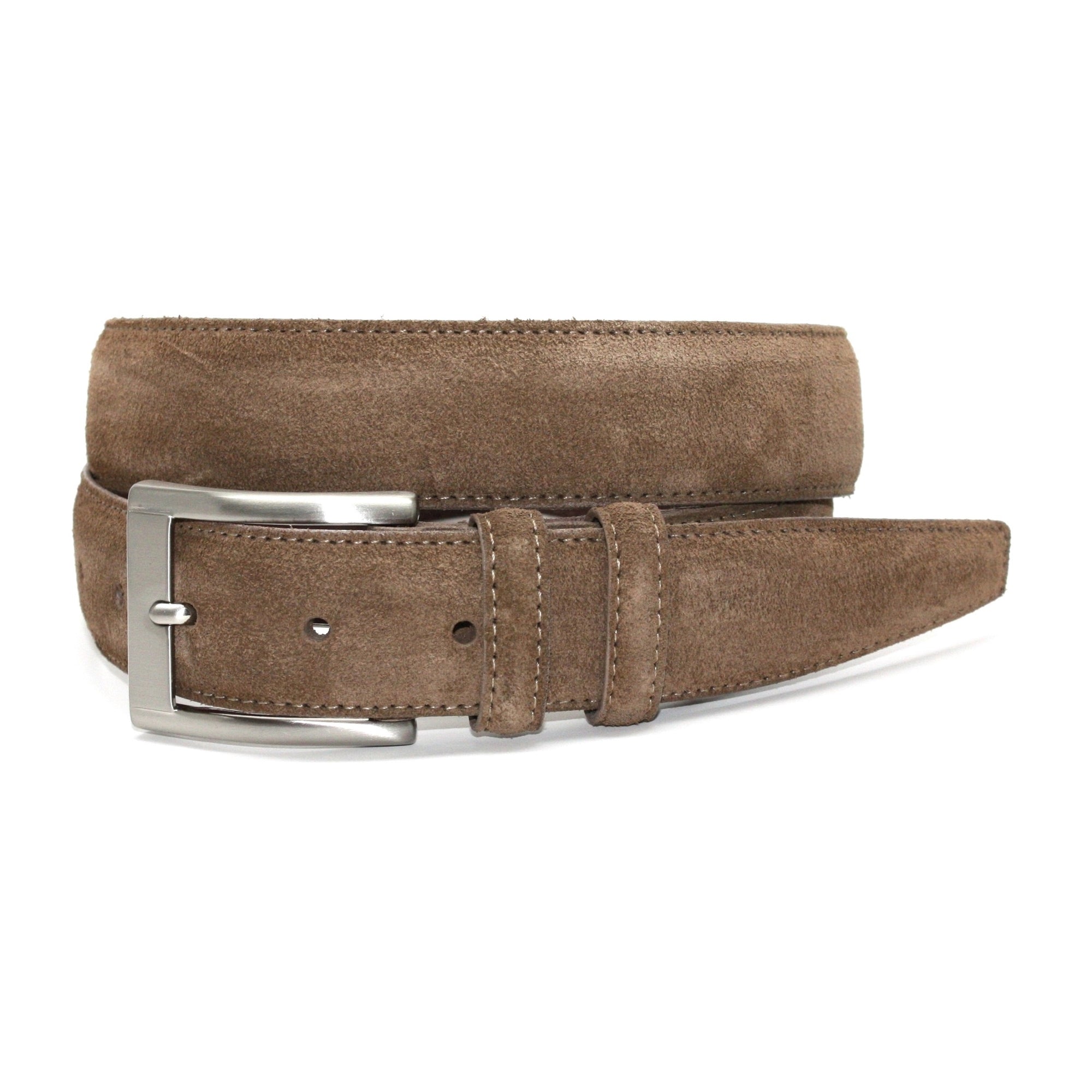 Italian Sueded Calfskin Belt in Whiskey by Torino Leather