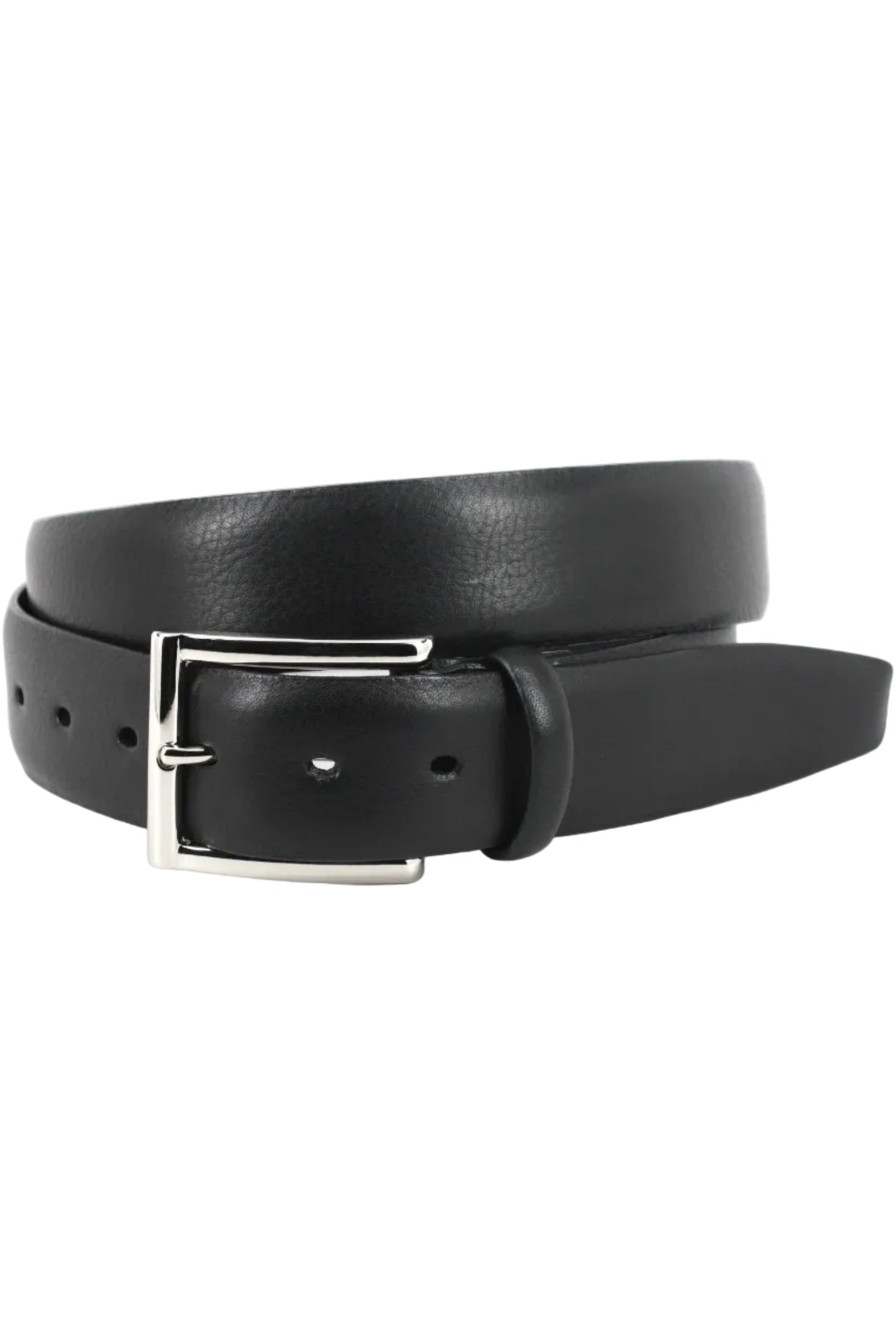 Italian Glazed Milled Calfskin Belt in Black by Torino Leather