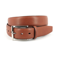 Italian Glazed Milled Calfskin Belt in Brandy by Torino Leather