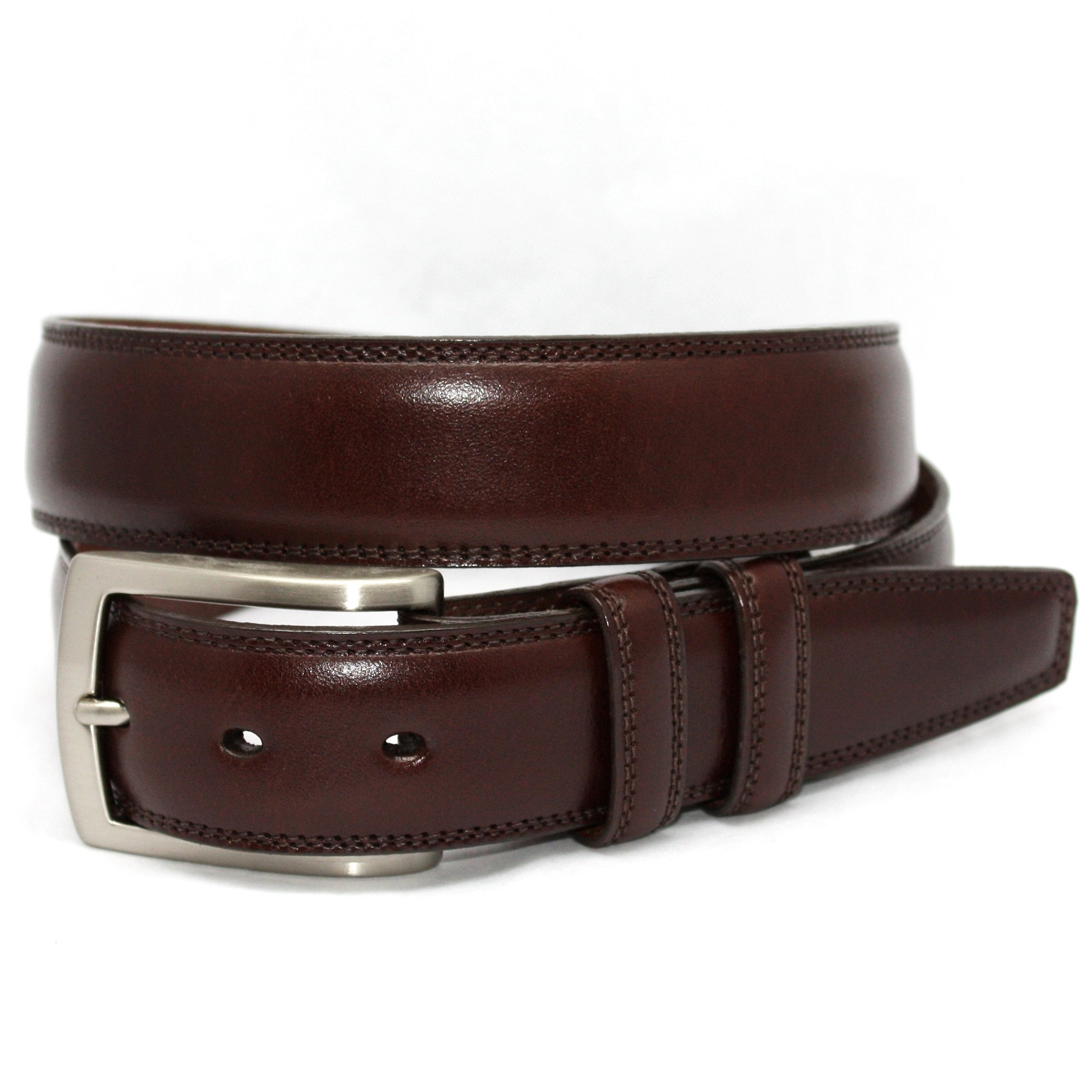 Italian Burnished Kipskin Belt in Brown by Torino Leather