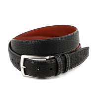 American Bison Leather Belt in Black by Torino Leather