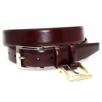 Italian Calfskin Belt with Interchangeable Buckles in Burgundy (Cordovan) by Torino Leather