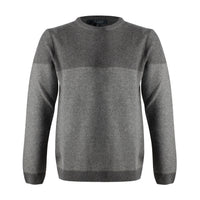 Wool Blend Colorblock Crew Neck Sweater in Grey by Viyella