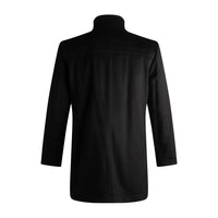 Cashmere Blend 6-Button Coat with Zip-Out Wind Blocker in Black by Viyella