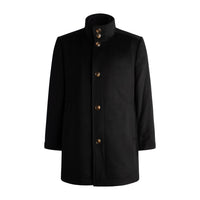 Cashmere Blend 6-Button Coat with Zip-Out Wind Blocker in Black by Viyella
