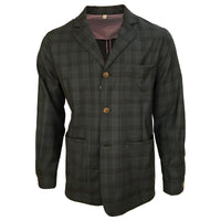 Wool Blazer Shirt Jacket in Green Plaid by Viyella