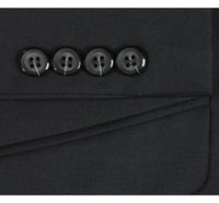 Super 140s Wool 2-Button SLIM FIT Suit in Black (Short, Regular, and Long Available) by Renoir