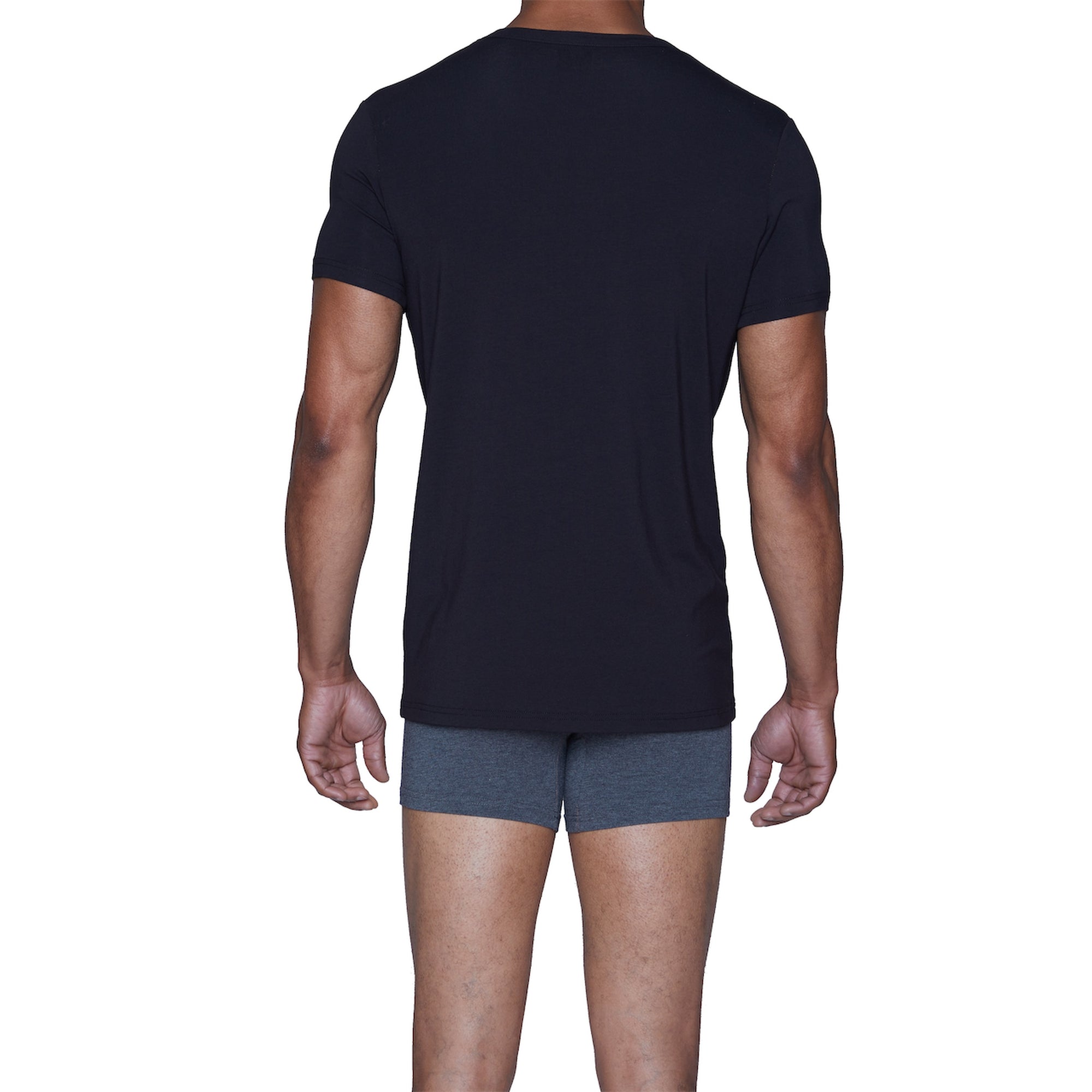 V-Neck Undershirt in Black by Wood Underwear