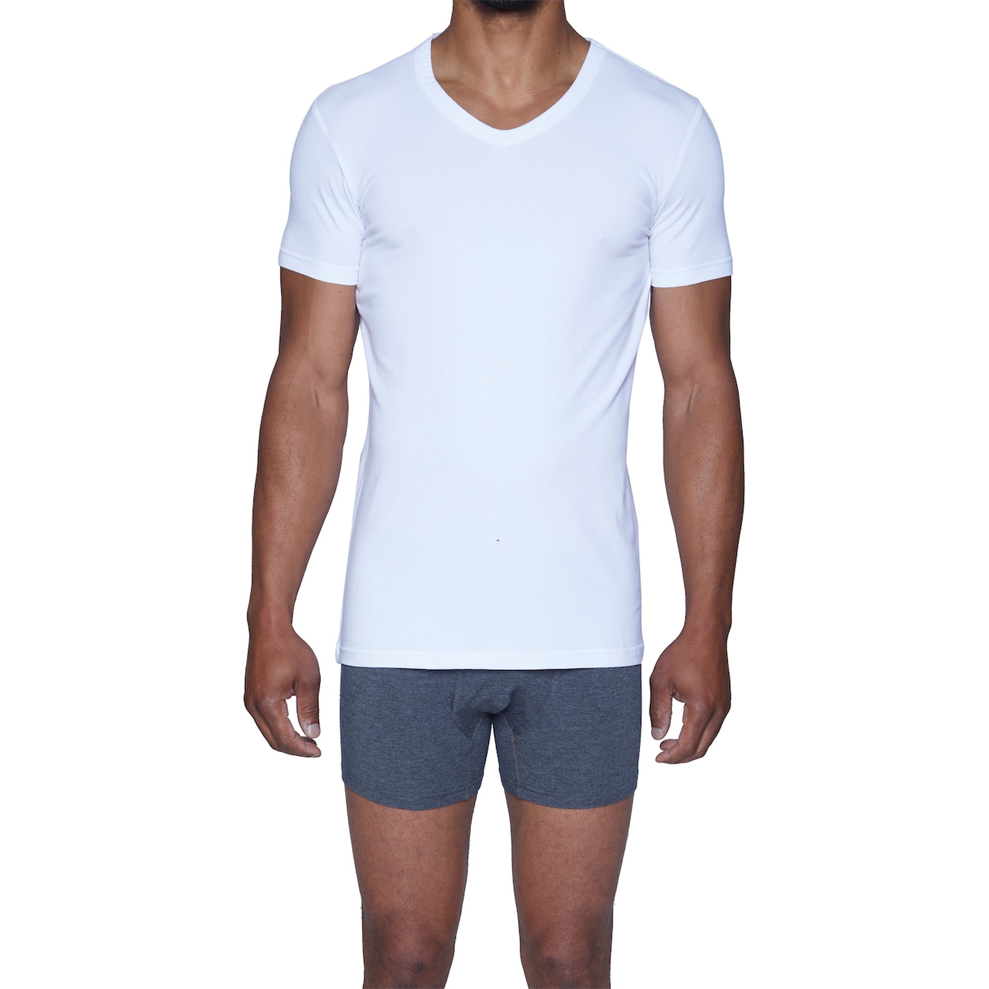 V-Neck Undershirt in White by Wood Underwear