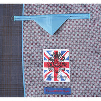 Stretch Performance Single Breasted SLIM FIT Suit in Grey and Tan Plaid (Size 40R, 33 Waist) by English Laundry