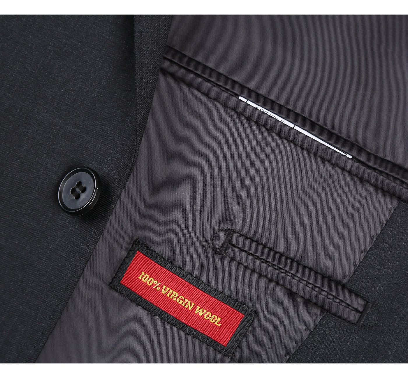Super 140s Wool 2-Button CLASSIC FIT Suit in Charcoal (Short, Regular, and Long Available) by Renoir
