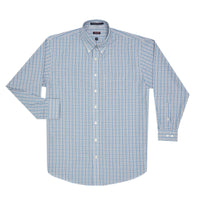 'Kenneth' Blue Multi Beyond Non-Iron® Cotton Sport Shirt by Batton