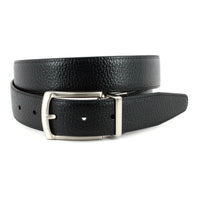 Pebble Veal to Burnished Veal Reversible Belt in Black to Brown by Torino Leather