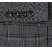 Performance 3-Piece CLASSIC FIT Suit in Grey Windowpane Check (Size 40R - 34 Waist) by Renoir