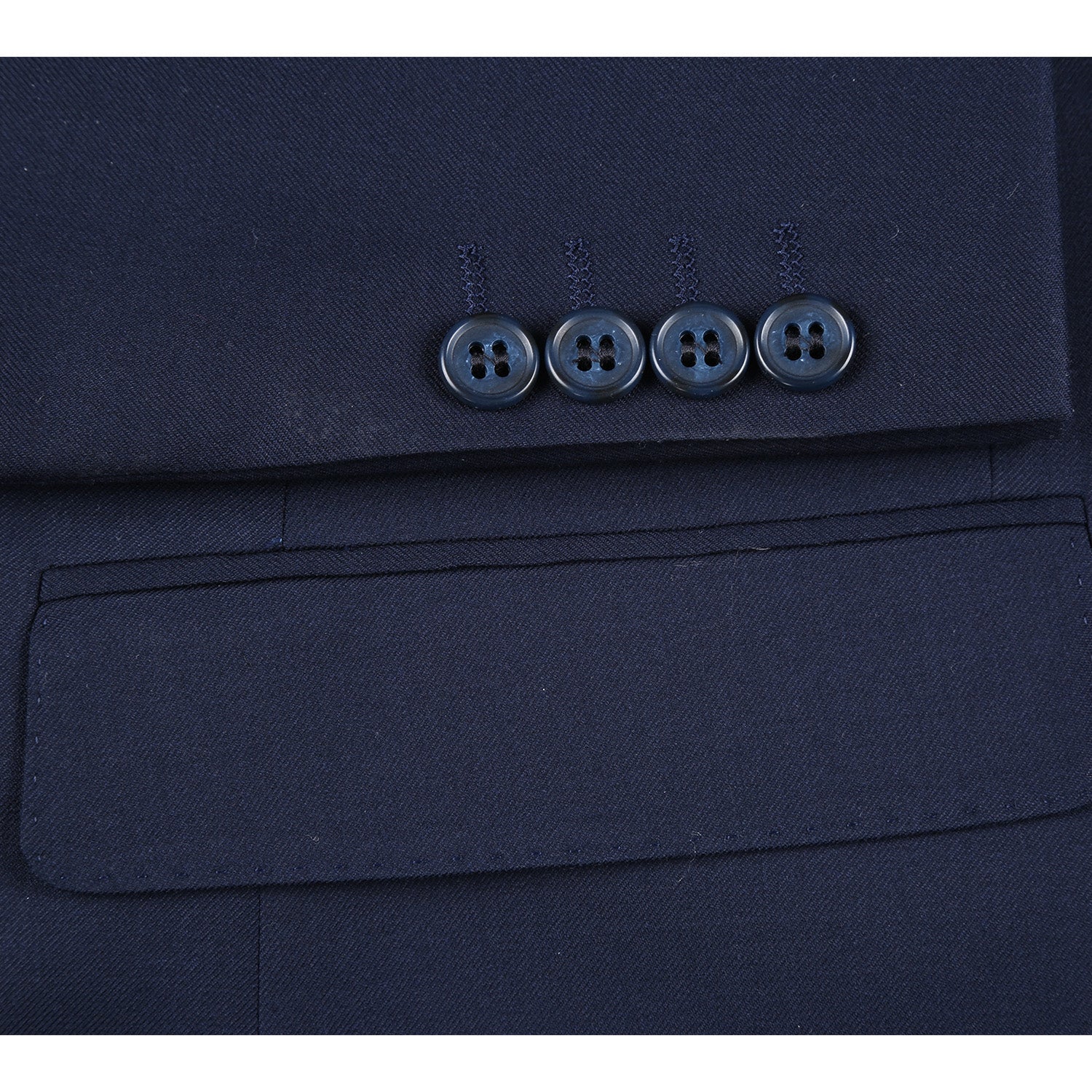 Super 150s Wool Stretch 2-Button Half-Canvas MODERN FIT Suit in Navy (Short, Regular, and Long Available) by Rivelino