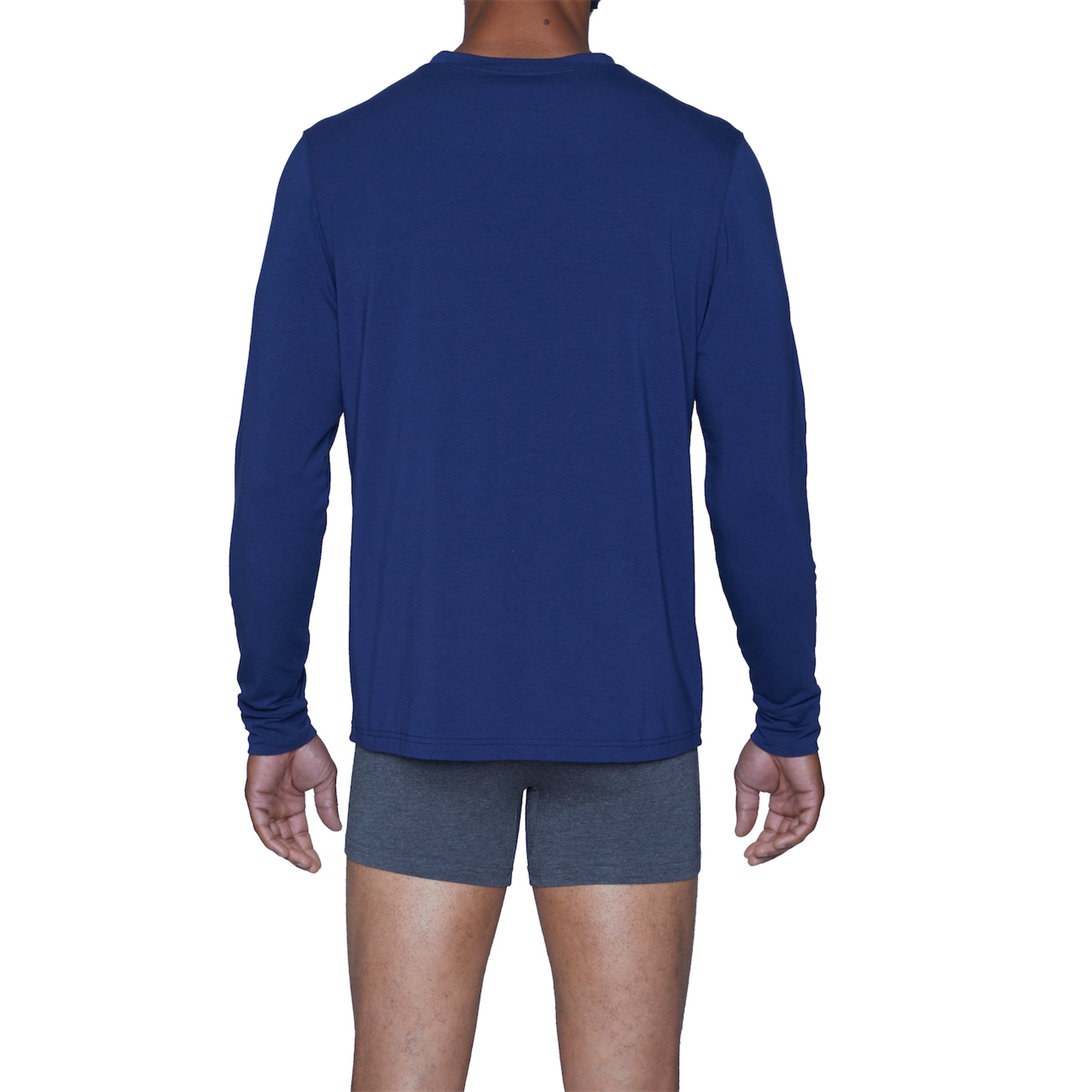 Henley Lounge Shirt in Deep Space Blue by Wood Underwear