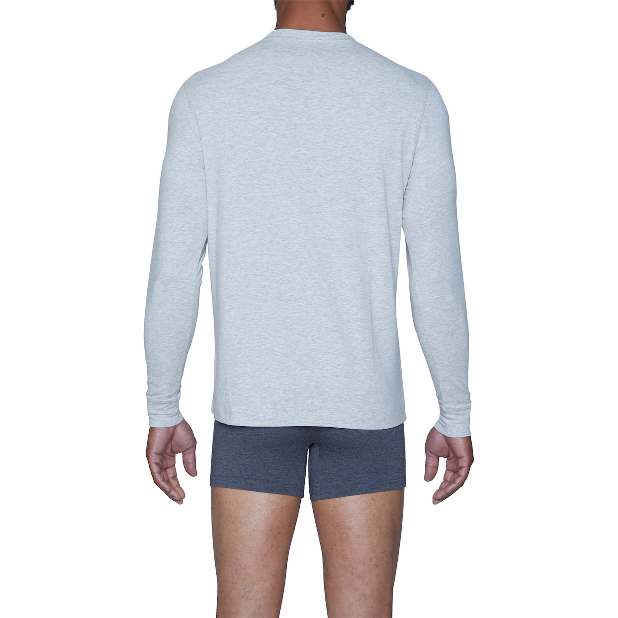 Henley Lounge Shirt in Heather Grey by Wood Underwear