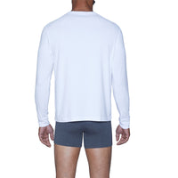 Henley Lounge Shirt in White by Wood Underwear