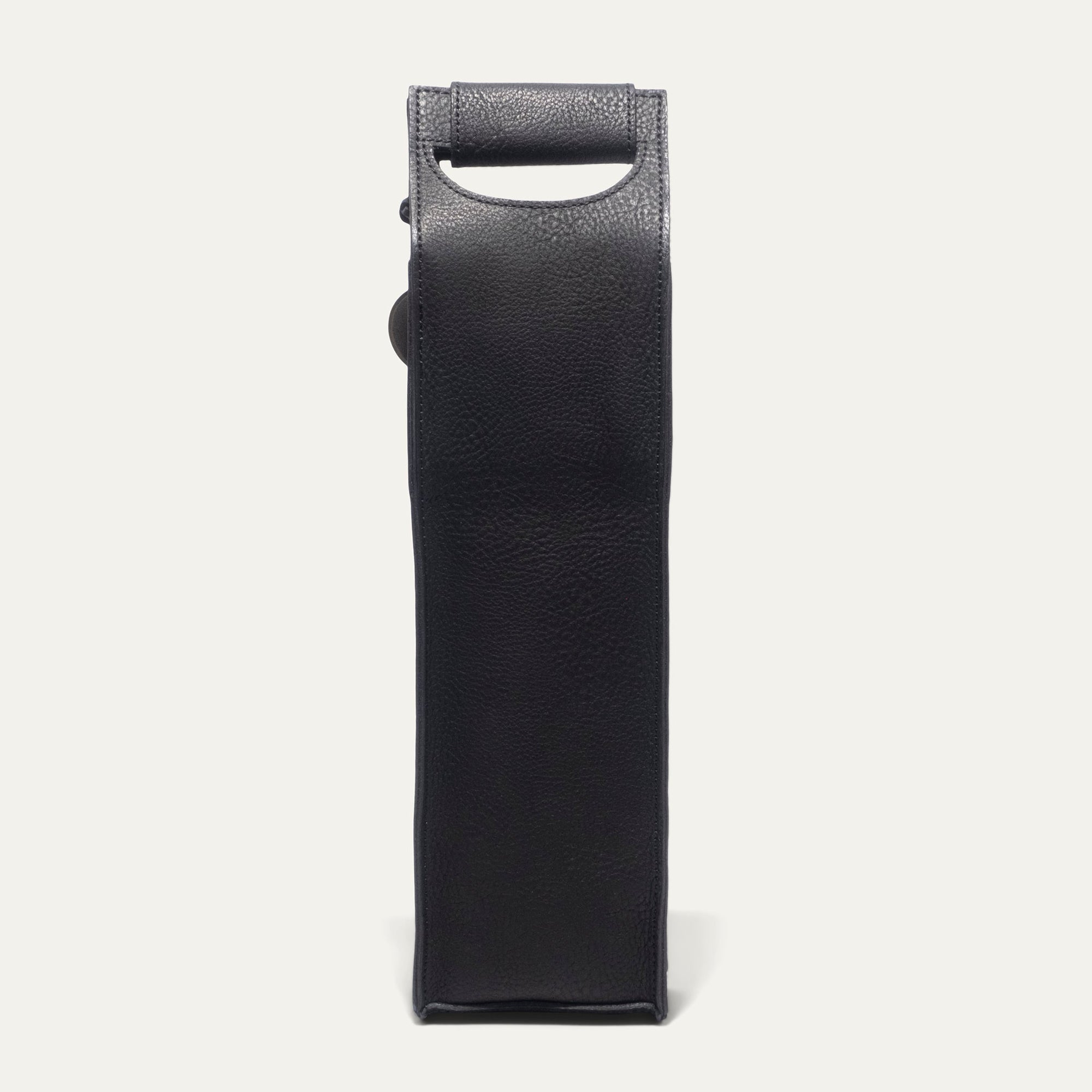 Leather Wine Bottle Case in Black by Will Leather Goods