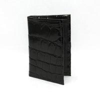 Genuine Alligator Gusseted Cardcase in Black by Torino Leather