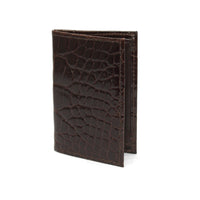 Genuine Alligator Gusseted Cardcase in Brown by Torino Leather
