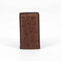 Genuine Ostrich Magnetic Money Clip in Brown by Torino Leather