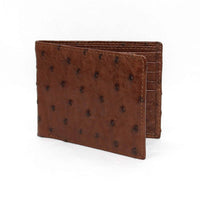 Genuine Ostrich Billfold Wallet in Brown by Torino Leather