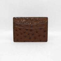 Genuine Ostrich Cardcase in Brown by Torino Leather
