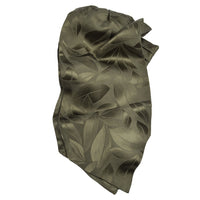 Olive Green Tonal Floral Silk Satin Woven Jacquard Ascot by Dion