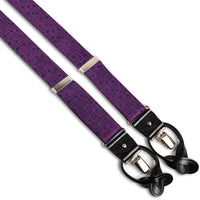 Berry, Navy, and Fuchsia Cross Hatch Abstract Silk Woven Jacquard Suspenders by Dion