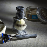 Natural Badger Shaving Brush in Castlerock Grey by St. James of London