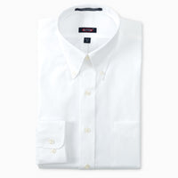 'Eric' Beyond Non-Iron® Pinpoint Cotton Dress Shirt with Button Down Collar in White by Batton