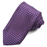 Eggplant, Sky, and Lime Micro Neat Woven Silk Jacquard Tie by Dion Neckwear