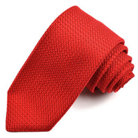 Solid Garza Grossa Grenadine Italian Silk Tie in Red by Dion Neckwear