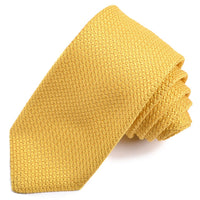 Solid Garza Grossa Grenadine Italian Silk Tie in Gold by Dion Neckwear