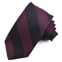 Navy, Red, and Royal Blue Bar Rep Stripe Grand Grenadine Italian Silk Tie by Dion Neckwear